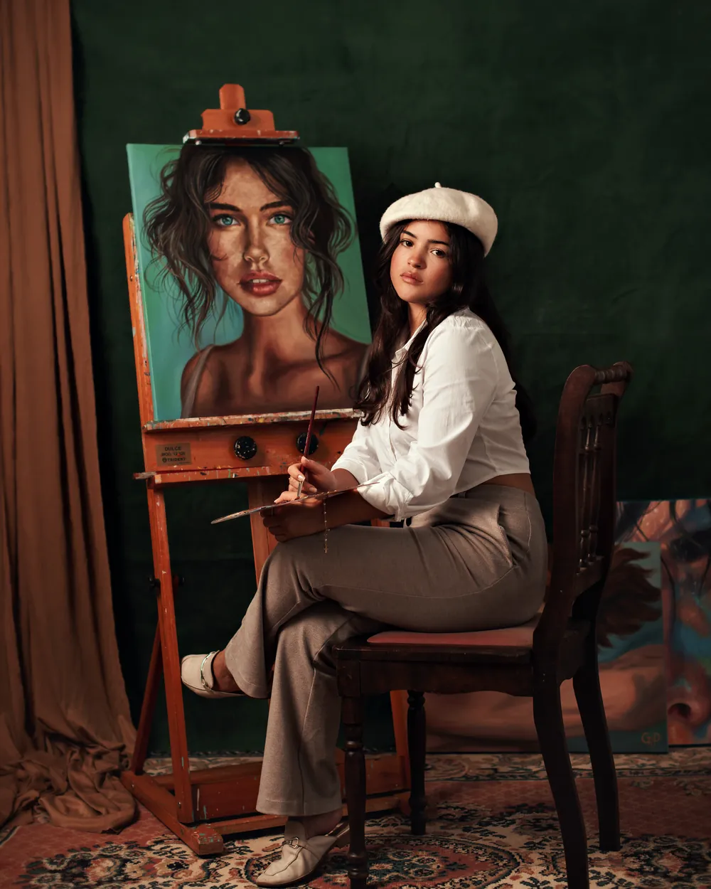 Gabrielly Paz in her studio